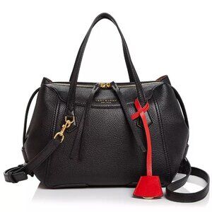 Tory Burch Perry Small Satchel Crossbody Shoulder Leather Bag‎ Black